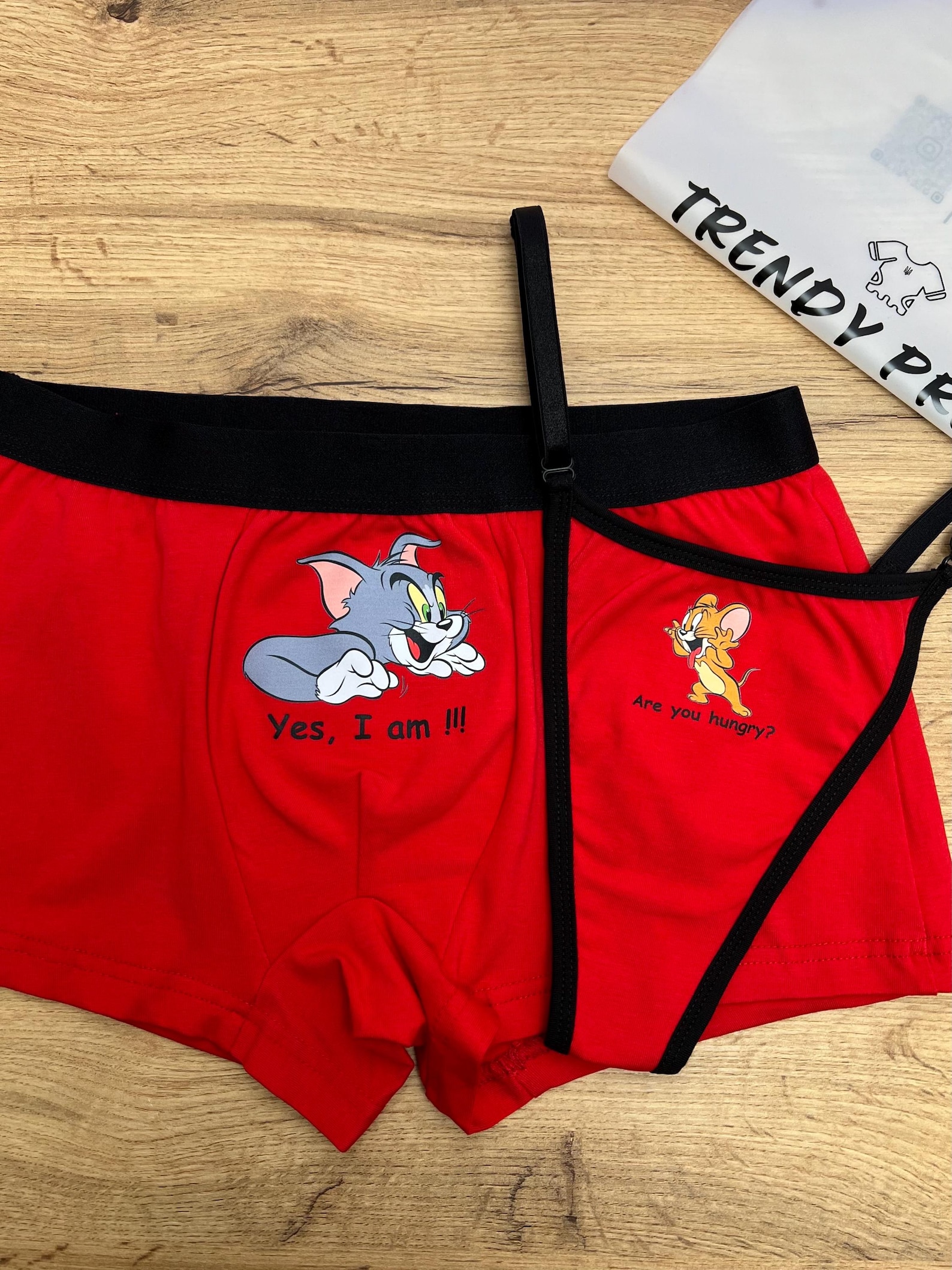 cat and mouse underwear, couple funny underwear