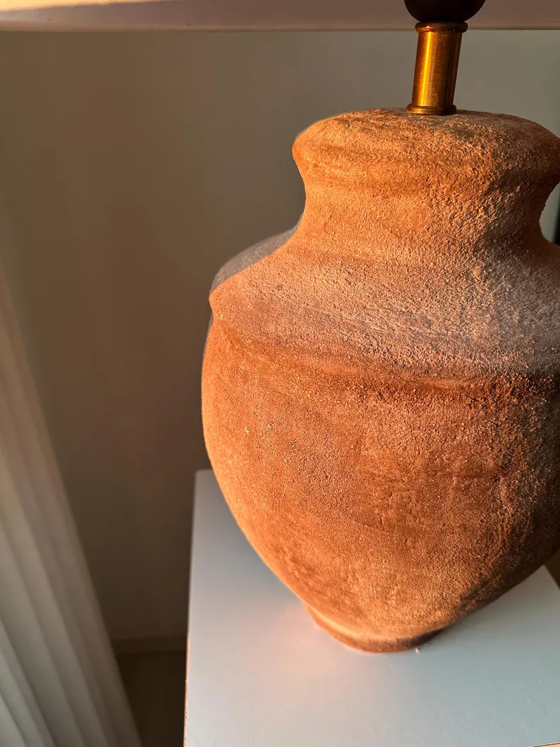 Distressed Brown Lamps, Shades & Bases Ceramic Table Lamp Stoneware Earthenware Table Lamp for Living Room Bedside Entryway Desk Bedroom