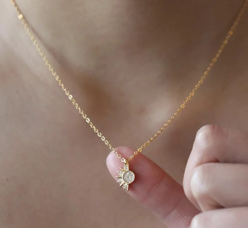 Sun and Moon Necklace – Celestial Jewelry, Couple Matching Jewelry, Friendship, Christmas Gift