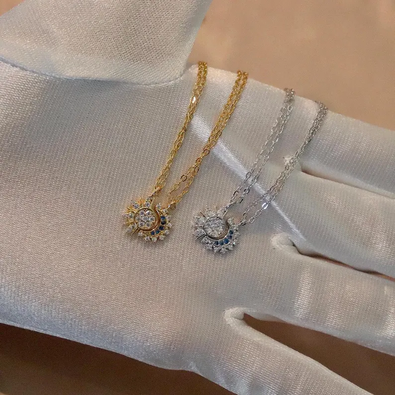 Sun and Moon Necklace – Celestial Jewelry, Couple Matching Jewelry, Friendship, Christmas Gift